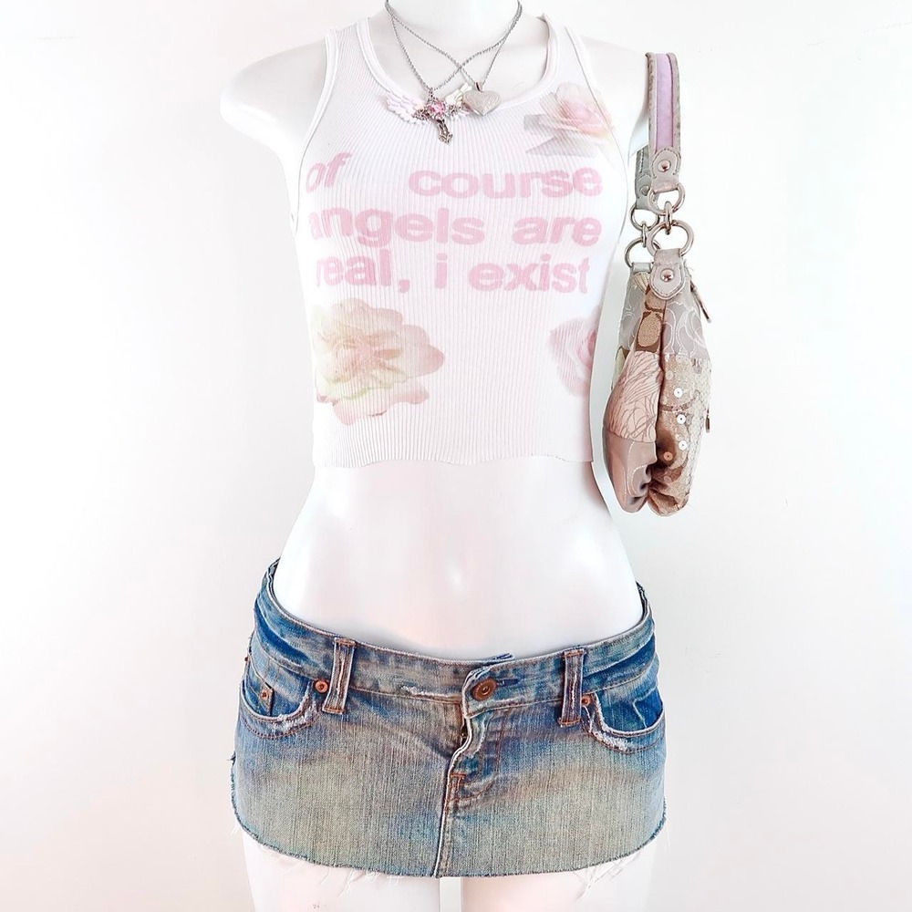 y2k angels graphic tank top handmade